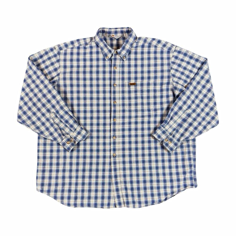 Vintage 90s Carhartt Plaid Woven Cotton Button-Down Shirt Long Sleeve XXL